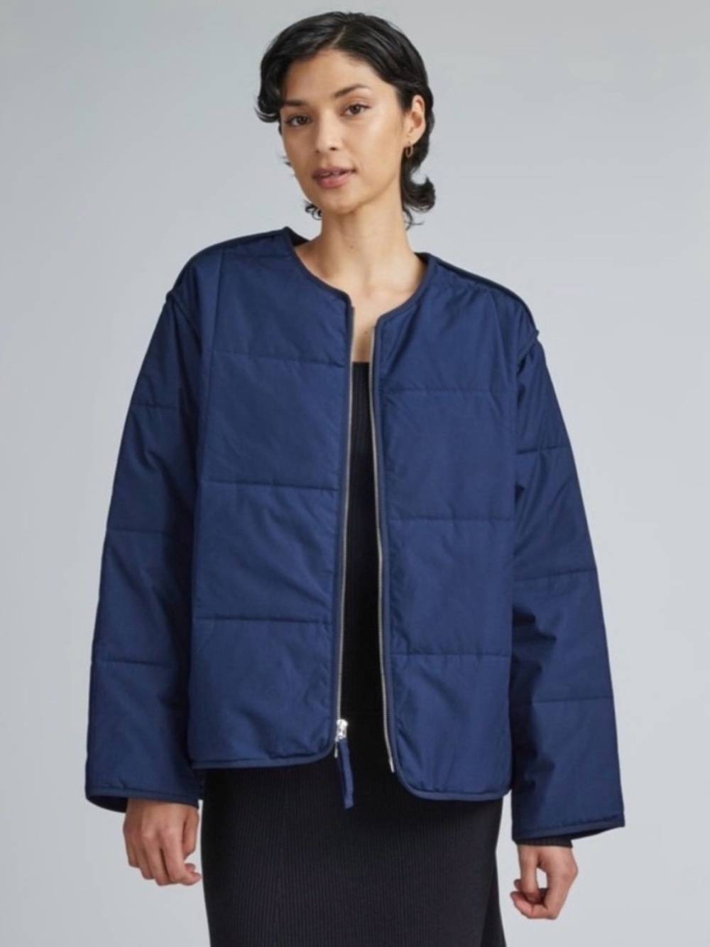 Everlane Navy Quilted Liner Jacket